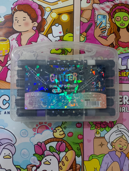 Glitter markers 24